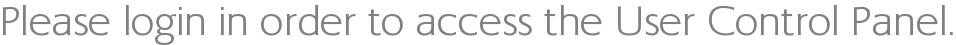 Please login in order to access the User Control Panel.